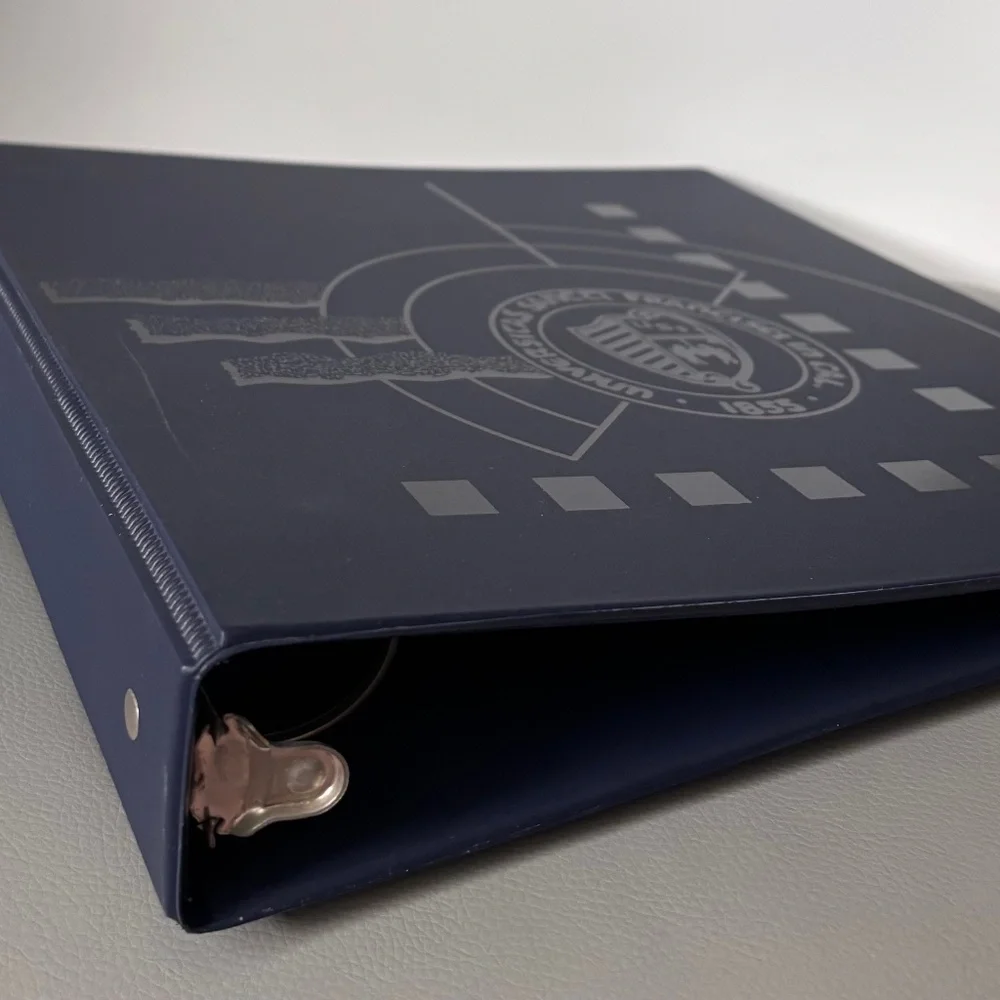 VTG University San Francisco USF Cardinal Navy Blue 3 Ring Binder Made in USA